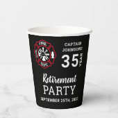 Gobelets En Papier Pompier retraite Maltais Croix personnalisée (Verso)