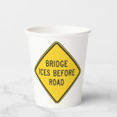 Gobelets En Papier Pont Iles avant la signalisation routière Sécurité (Recto)