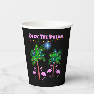 Gobelets En Papier Pont The Palms Tropical Pink Flamingos Palm Tree