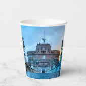 Gobelets En Papier Ponte Sant'Angelo à l'aube - Rome Italie (Verso)