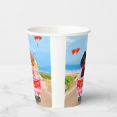 Gobelets En Papier Poodle Chien Saint-Valentin Coeurs de Camion (Gauche)