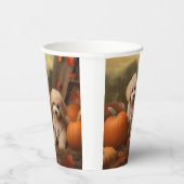 Gobelets En Papier Poodle Chiot Automne Citrouille délice (Droite)
