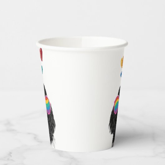 Gobelets En Papier Poodle Dog with Hearts Saint-Valentin (Gauche)