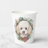 Gobelets En Papier Poodle Noël Wreath Festive Pup (Verso)