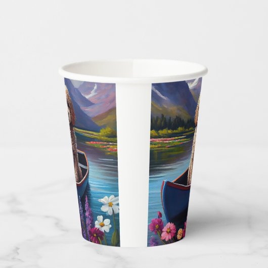 Gobelets En Papier Poodle sur une pagaie : une aventure Pittoresque (Gauche)