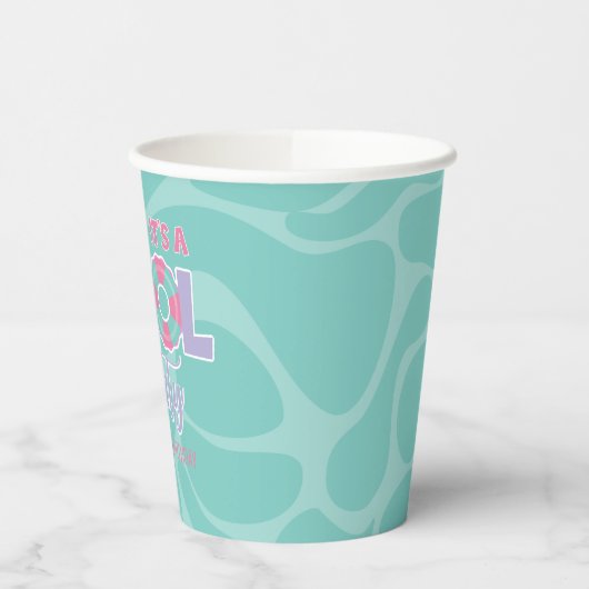 Gobelets En Papier Pool party Anniversaire de la fille rose et pourpr