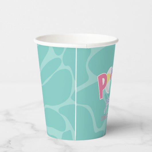 Gobelets En Papier Pool party Anniversaire de la fille rose et pourpr (Droite)