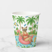 Gobelets En Papier Pool Party for Siamese Cat lovers  (Recto)