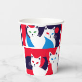 Gobelets En Papier Pop Art Cat Party Modern Cat Design (Verso)