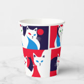 Gobelets En Papier Pop Art Cat Party Modern Cat Design (Gauche)