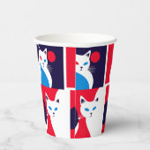 Gobelets En Papier Pop Art Cat Party Modern Cat Design (Droite)