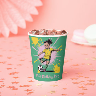 Gobelets En Papier Pop Art Comic Girls Soccer Anniversaire