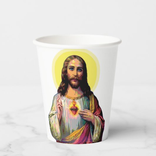 Gobelets En Papier Pop Art Jesus Christus (Recto)