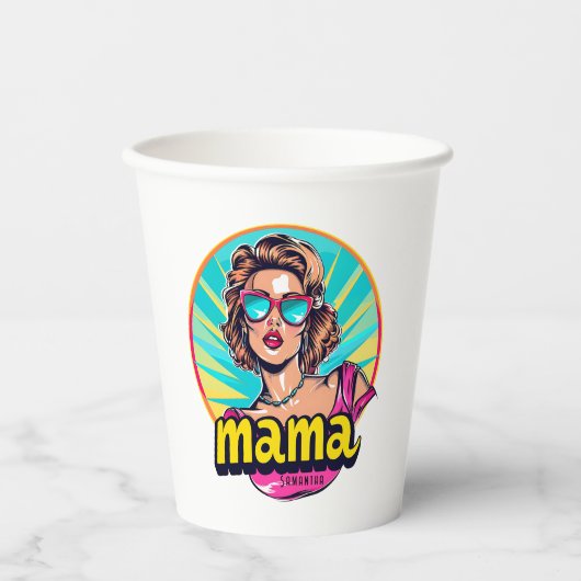 Gobelets En Papier Pop Art Retro Personnalisé (3) (Recto)