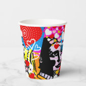 Gobelets En Papier Pop Art Valentine (Recto)