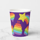 Gobelets En Papier Pop It ! | Anniversaire arc-en-ciel (Verso)