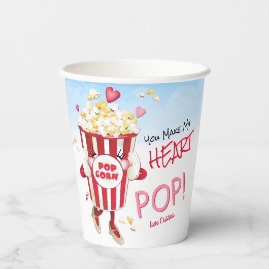 Gobelets En Papier Popcorn Love Funny (Verso)