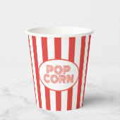 Gobelets En Papier Popcorn Red and White Stried Movie Party (Recto)