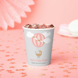 Gobelets En Papier Porte bébé Baby shower de fille à ballons