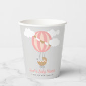 Gobelets En Papier Porte bébé Baby shower de fille à ballons (Recto)