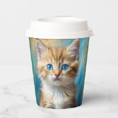 Gobelets En Papier Portrait de chat adorable (Verso)