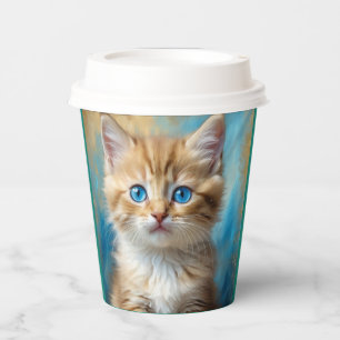 Gobelets En Papier Portrait de chat adorable
