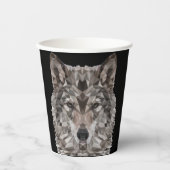 Gobelets En Papier Portrait géométrique Wolf Lone (Recto)