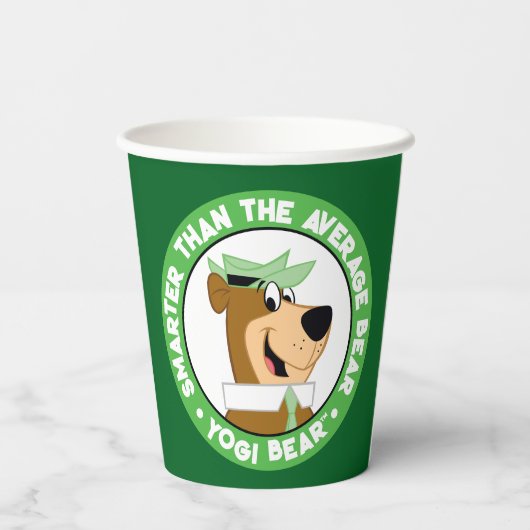 Gobelets En Papier Portrait souriant de l'ours de Yogi (Verso)