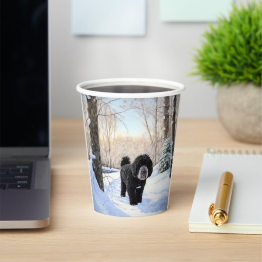 Gobelets En Papier Portugais Water Dog Laisser neiger Noël (Insitu)