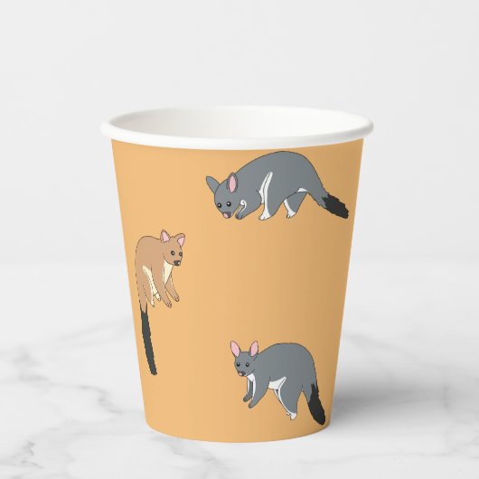 Gobelets En Papier Possums à queue touffue Tasse en papier (Recto)