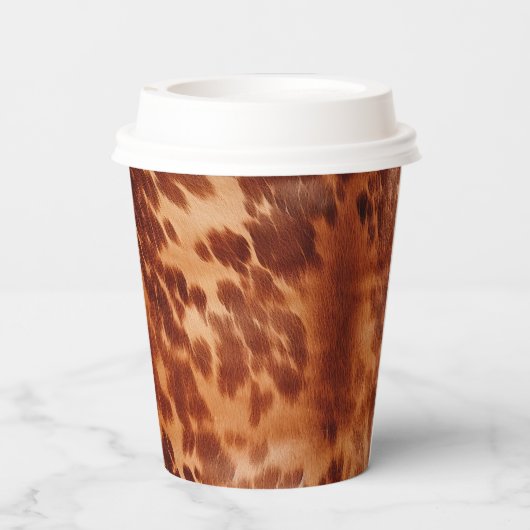 Gobelets En Papier Poster de animal Brown de vache (Verso)