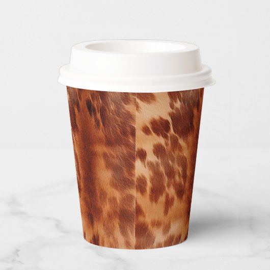 Gobelets En Papier Poster de animal Brown de vache (Droite)