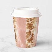 Gobelets En Papier Poster de animal de vache rose (Droite)