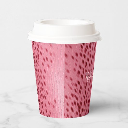 Gobelets En Papier Poster de animal léopard tacheté rose (Droite)