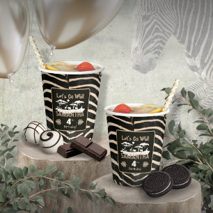 Gobelets En Papier Poster de animal Zebra Anniversaire tasse de papie