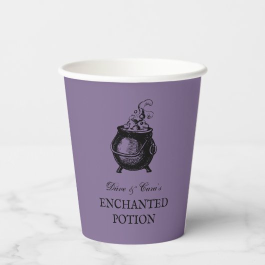 Gobelets En Papier Potion de fête d'Halloween drôle déplaisant violet (Verso)