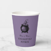 Gobelets En Papier Potion de fête d'Halloween drôle déplaisant violet (Recto)