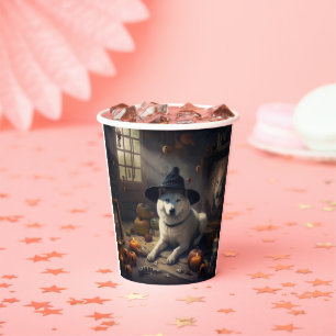 Gobelets En Papier Potirons d'Akita Halloween Épouvantables