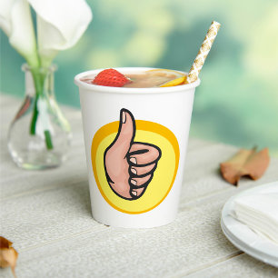 Gobelets En Papier Pouce vers le haut Gesture