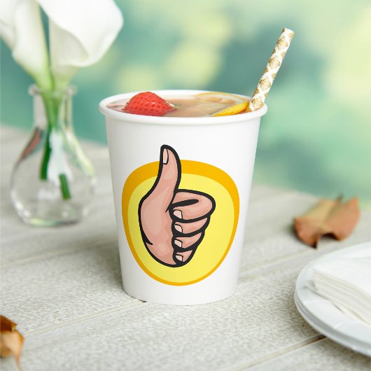 Gobelets En Papier Pouce vers le haut Gesture
