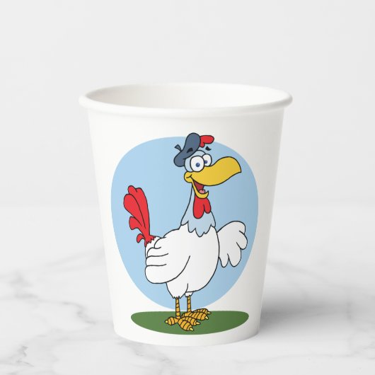 Gobelets En Papier Poulet de caricature (Recto)