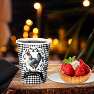 Gobelets En Papier Poulet rougeâtre de la campagne Poulet En vichy ch