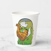 Gobelets En Papier Poulets de ferme (Recto)