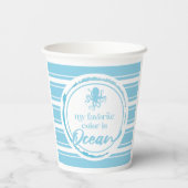 Gobelets En Papier Poulpe Bleu Côtier (Verso)