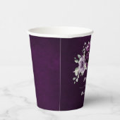 Gobelets En Papier Poupée d'aubergine Plum Ivory Blanc Floral Mariage (Droite)