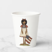 Gobelets En Papier Poupée de cerf patriotique fille Americana Folk (Recto)
