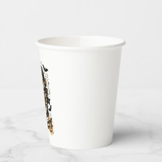 Gobelets En Papier Poupée hantée - Dessin d'Halloween (Gauche)