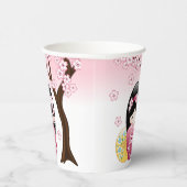 Gobelets En Papier Poupée Kokeshi Printemps - Cute Japonaise Geisha G (Droite)