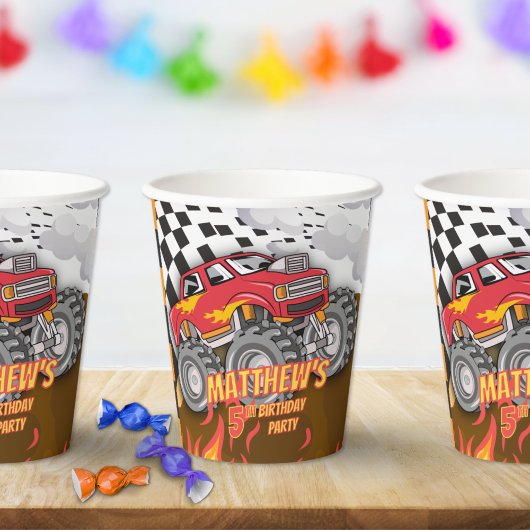Gobelets en papier pour anniversaire de camion mon