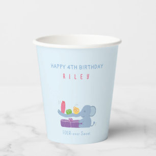 Gobelets en papier pour anniversaire Éléphant au l